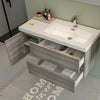 Mobile bagno sospeso grigio eucalipto 100cm due cassetti e sportello MOOD-100