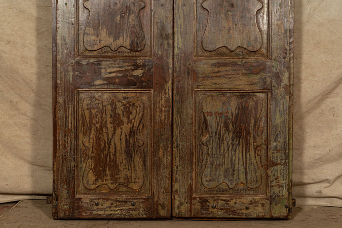 Biscottini Porta portone in legno massello e ferro da interno o da esterno vecchia e antica medievale scorrevole