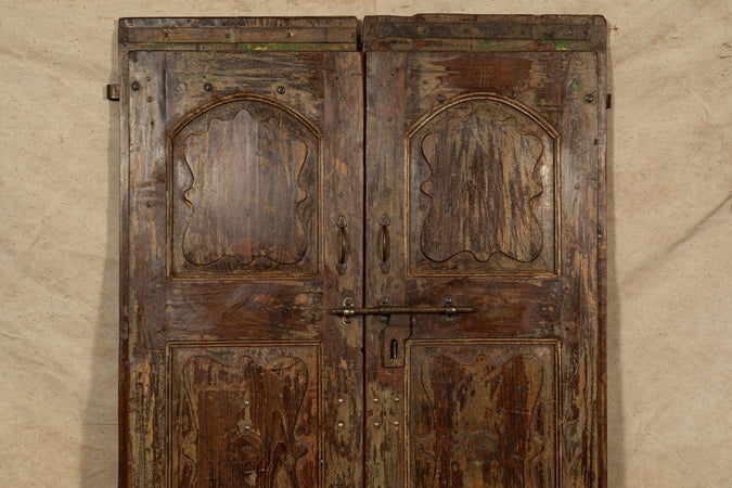 Biscottini Porta portone in legno massello e ferro da interno o da esterno vecchia e antica medievale scorrevole