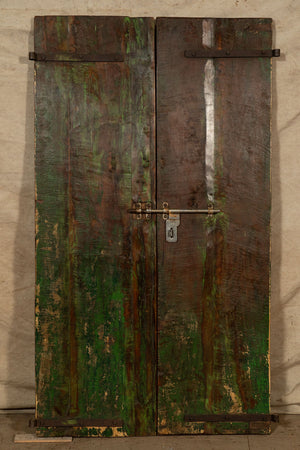 Biscottini Porta portone in legno massello e ferro da interno o da esterno vecchia e antica medievale scorrevole
