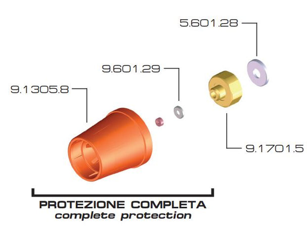 Protezione turbo Ø 12X19mm femmina con Ø ugello 1,2mm confezione da 3 pezzi