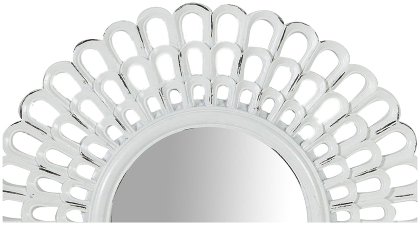 Biscottini Specchiera da appoggio diam.L21xPR2 cm finitura bianco anticato. Realizzata