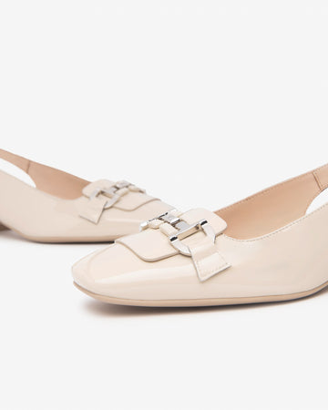 Nero Giardini Slingback donna in vernice col. latte con fibbia E512331D711