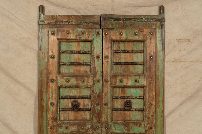Biscottini Porta portone in legno massello e ferro da interno o da esterno vecchia e antica medievale scorrevole