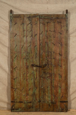 Biscottini Porta portone in legno massello e ferro da interno o da esterno vecchia e antica medievale scorrevole