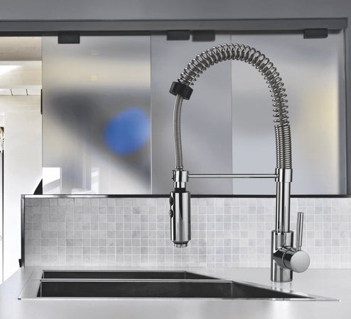 Rubinetto miscelatore da cucina con molla cromato Hyperflex