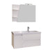 Mobile bagno sospeso bianco 100 specchio mensole lampada MOOD-100