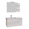 Mobile bagno sospeso bianco 100 specchio mensole lampada MOOD-100