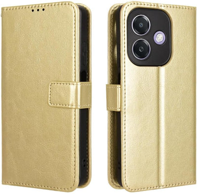 book oppo A40 / A40M / A60 5G gold con porta carte di credito chiusura magnetica