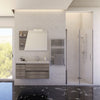 Mobile bagno sospeso 100cm grigio specchio con mensole MOOD-100