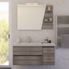 Mobile bagno sospeso 100cm grigio specchio con mensole MOOD-100