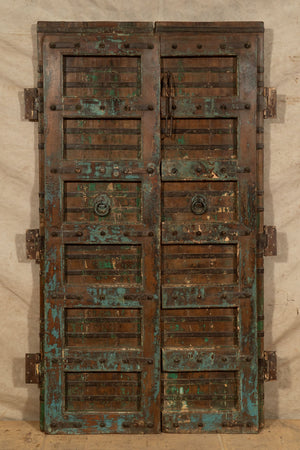 Biscottini Porta portone in legno massello e ferro da interno o da esterno vecchia e antica medievale scorrevole