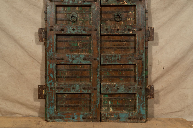 Biscottini Porta portone in legno massello e ferro da interno o da esterno vecchia e antica medievale scorrevole