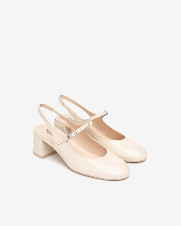 Nero Giardini slingback donna in vernice col .latte