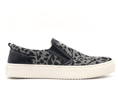 BRITISH KNIGHTS Sneaker slip-on leopardato nero/grigio