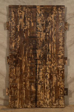 Biscottini Porta portone in legno massello e ferro da interno o da esterno vecchia e antica medievale scorrevole