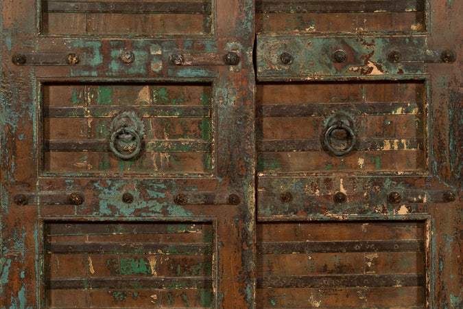 Biscottini Porta portone in legno massello e ferro da interno o da esterno vecchia e antica medievale scorrevole