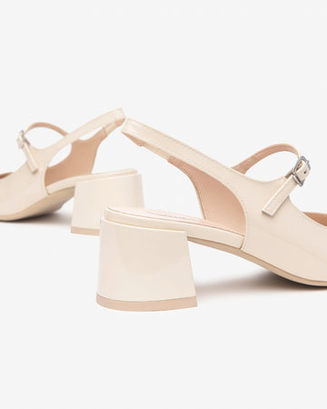 Nero Giardini slingback donna in vernice col .latte