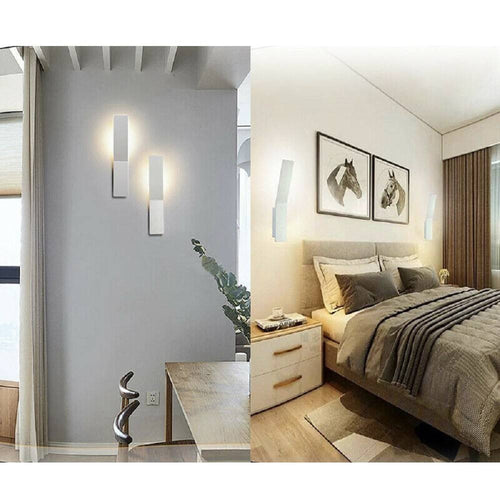 Applique 20 Led A Parete 10w Moderno Lampada Luce Fredda 6500k Calda 3000k E22