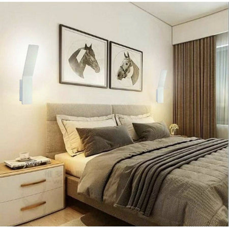 Applique 20 Led A Parete 10w Moderno Lampada Luce Fredda 6500k Calda 3000k E22