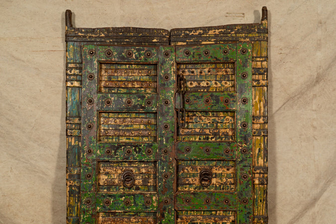 Biscottini Porta portone in legno massello e ferro da interno o da esterno vecchia e antica medievale scorrevole