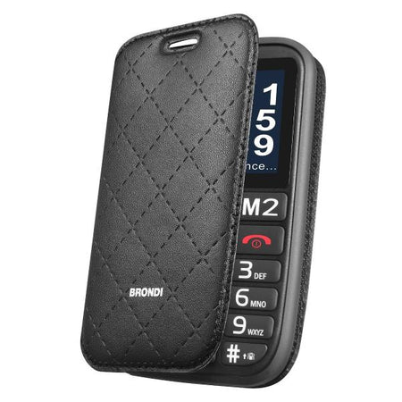 BRONDI AMICO STILOSO (NERO) - TELEFONO CELLULARE PER ANZIANI - TASTO SOS - TORCIA - CONTROLLO REMOTO - ANNUNCIO VOCALE - FOTOCAMERA