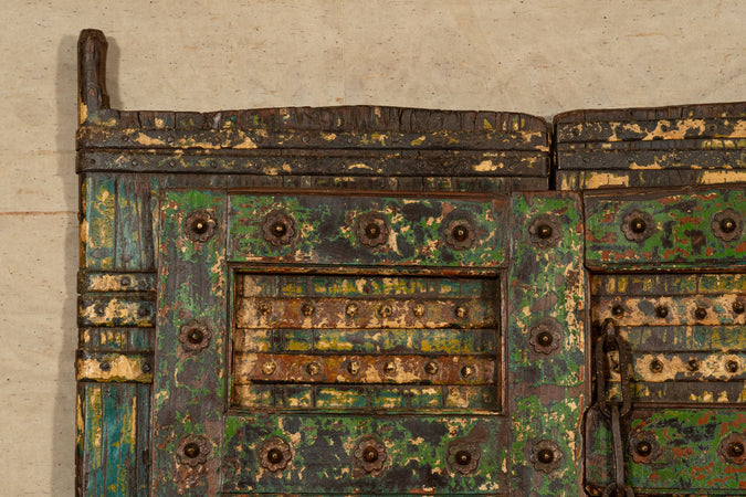 Biscottini Porta portone in legno massello e ferro da interno o da esterno vecchia e antica medievale scorrevole