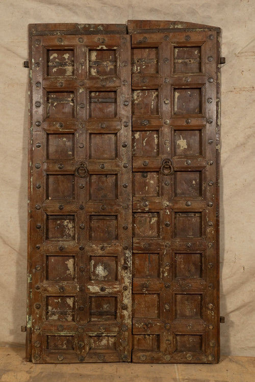 Biscottini Porta portone in legno massello e ferro da interno o da esterno vecchia e antica medievale scorrevole