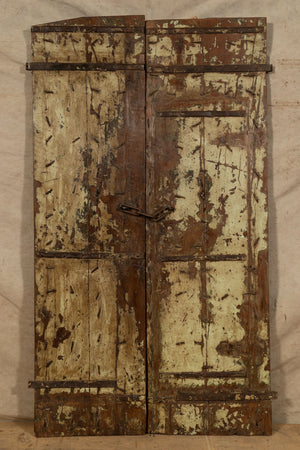 Biscottini Porta portone in legno massello e ferro da interno o da esterno vecchia e antica medievale scorrevole