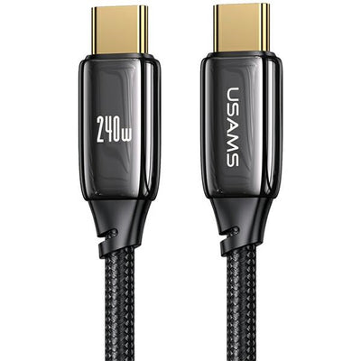 cavo dati usb-c /  usb-c 100cm 240 watt nero antistrappo