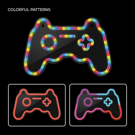 led wall neon joystick multicolor connettore usb con regolatore di intensita' dimensioni 410 x 16 x 275