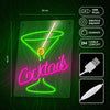 led wall neon coctails multicolor connettore usb con regolatore di intensita' dimensioni 222 x 18 x 420