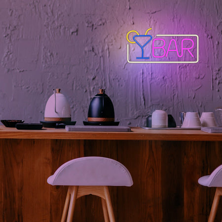 led wall neon bar multicolor connettore usb con regolatore di intensita' dimensioni 420 x 18 x 222