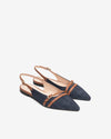 Nero Giardini slingback donna in tessuto jeans E512362D214
