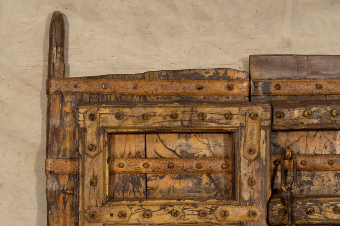 Biscottini Porta portone in legno massello e ferro da interno o da esterno vecchia e antica medievale scorrevole