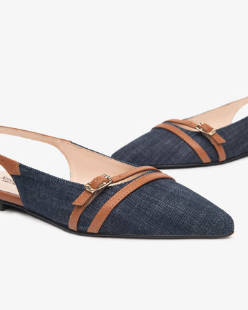 Nero Giardini slingback donna in tessuto jeans E512362D214