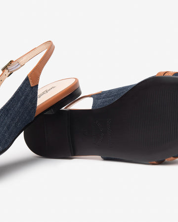 Nero Giardini slingback donna in tessuto jeans E512362D214