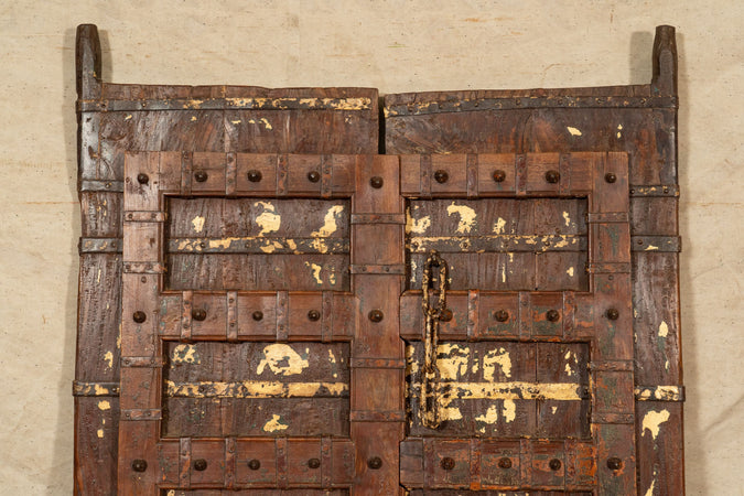 Biscottini Porta portone in legno massello e ferro da interno o da esterno vecchia e antica medievale scorrevole