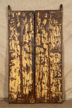 Biscottini Porta portone in legno massello e ferro da interno o da esterno vecchia e antica medievale scorrevole