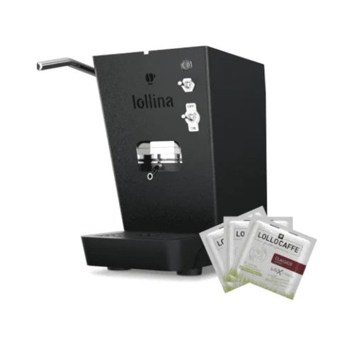 Lollina Macchina Da Caffè Cialde 44mm Nera + 40 Cialde Omaggio