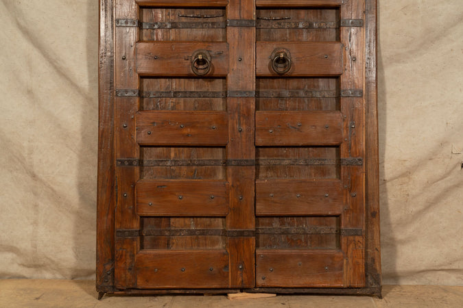 Biscottini Porta portone in legno massello e ferro da interno o da esterno vecchia e antica medievale scorrevole