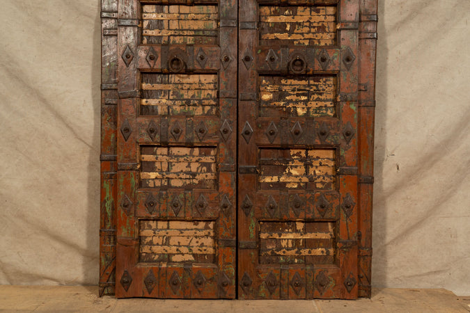 Biscottini Porta portone in legno massello e ferro da interno o da esterno vecchia e antica medievale scorrevole