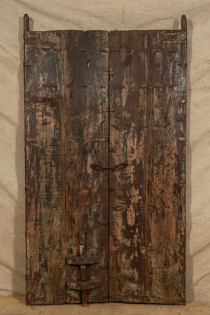 Biscottini Porta portone in legno massello e ferro da interno o da esterno vecchia e antica medievale scorrevole