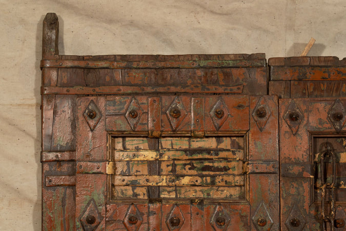 Biscottini Porta portone in legno massello e ferro da interno o da esterno vecchia e antica medievale scorrevole