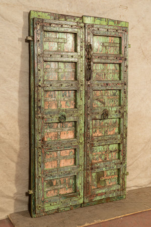 Biscottini Porta portone in legno massello e ferro da interno o da esterno vecchia e antica medievale scorrevole