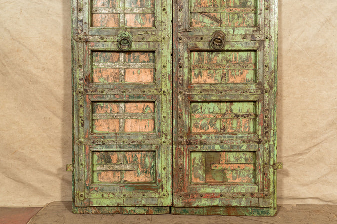 Biscottini Porta portone in legno massello e ferro da interno o da esterno vecchia e antica medievale scorrevole