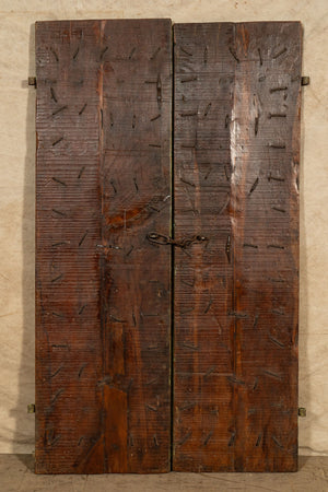 Biscottini Porta portone in legno massello e ferro da interno o da esterno vecchia e antica medievale scorrevole