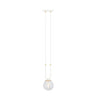 Sospensione 1 Luce Glam In Acciaio Bianco Oro E Sfera In Vetro Trasparente