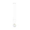 Sospensione 1 Luce Glam In Acciaio Bianco Oro E Sfera In Vetro Trasparente