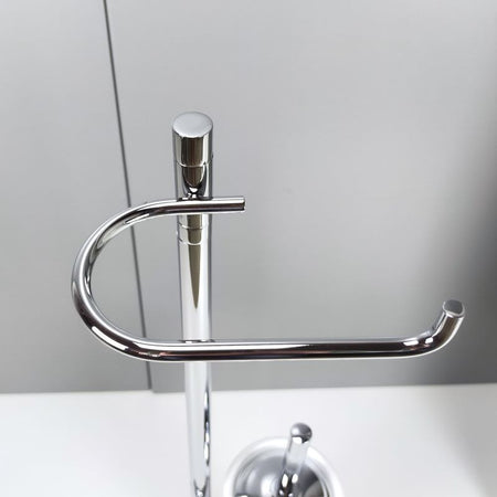 Piantana bagno water in ottone cromato con base rettangolare - piantana bagno